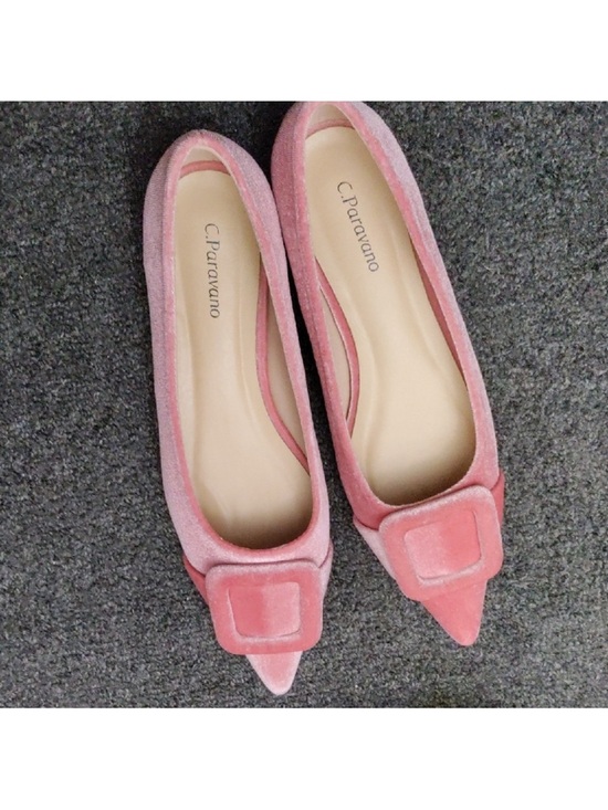 C.Paravano Shoes - C Paravano Pink Velvet Pointed Toe Flats